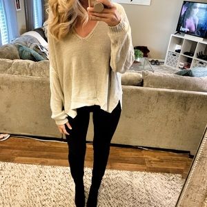 Tan V-Neck Sweater ✨